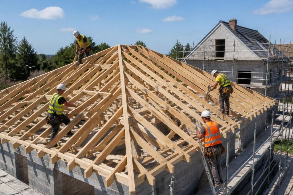 découvrez les méthodes efficaces pour poser des fermettes sur une toiture à 4 pentes et réussir votre installation étape par étape.